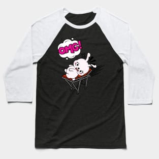 Funny Rabbit is on a runaway stretcher Baseball T-Shirt